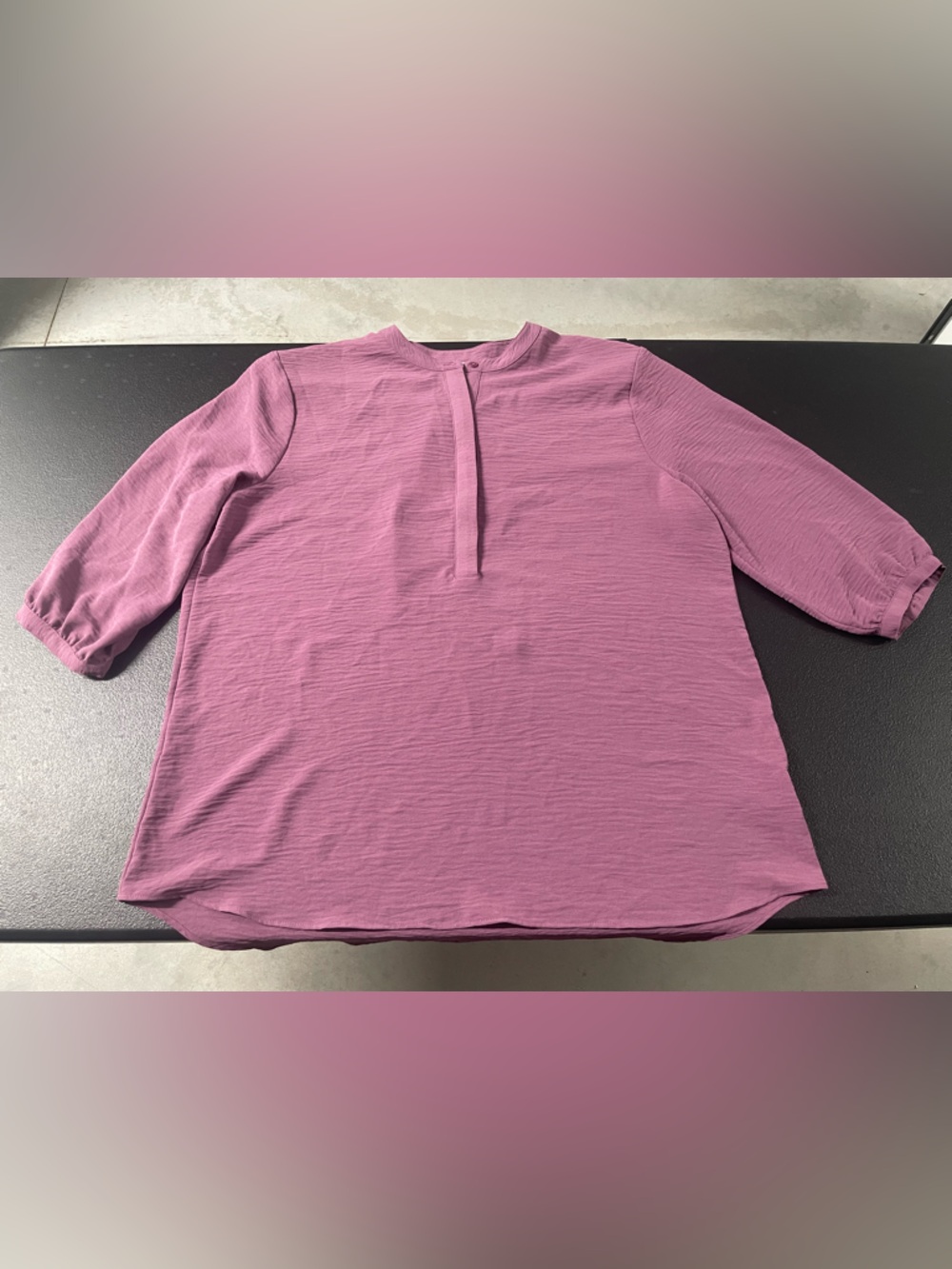 Port Authority Dusty Plum Rose Half-Button Up Tunic Top